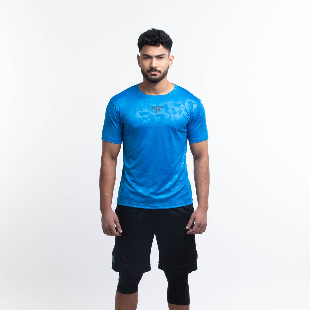 Men's Camou Polyester Tee - Blue/Black (Pack of Two)
