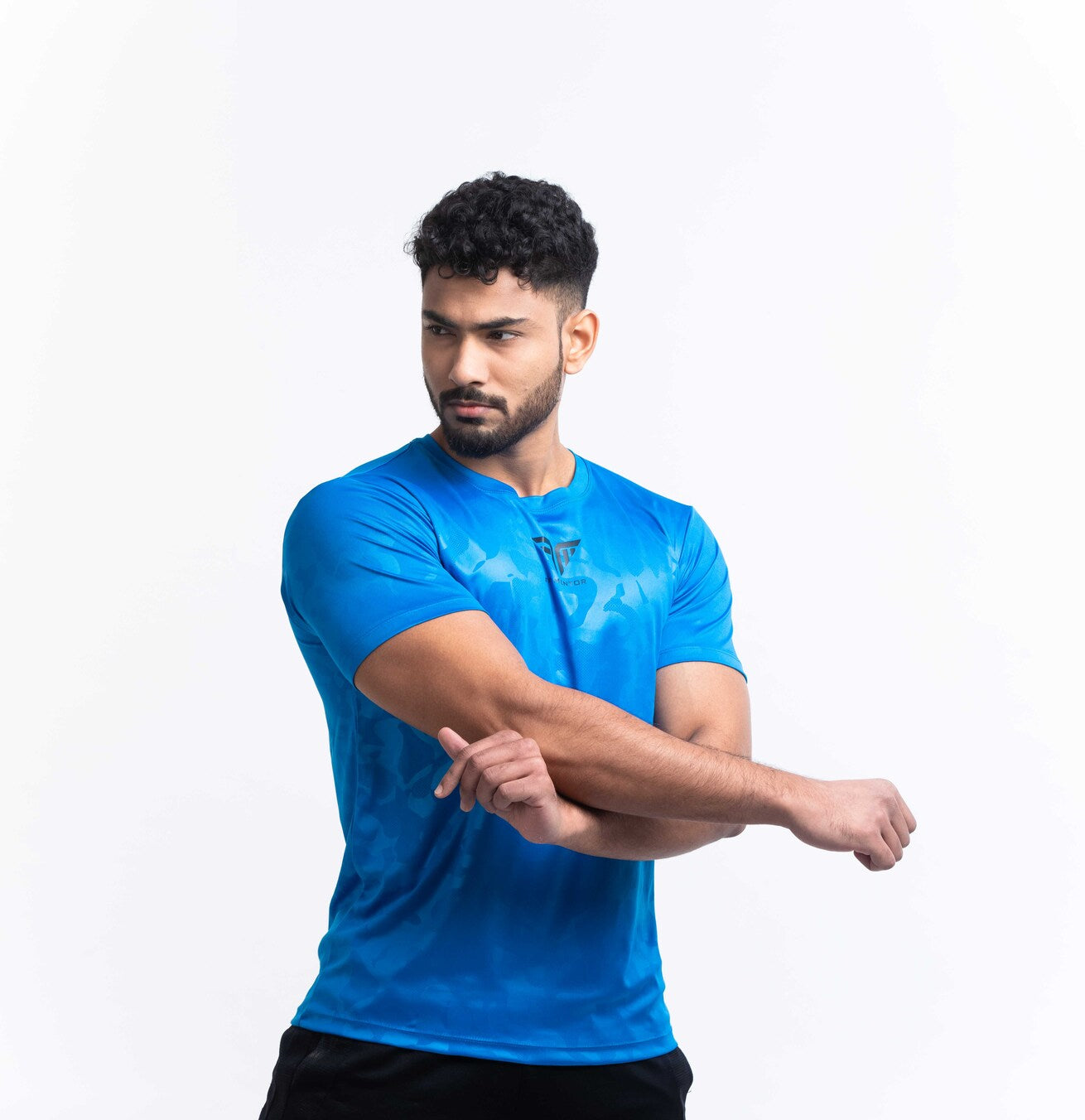 Men's Camou Polyester Tee - Blue/Grey (Pack of Two)
