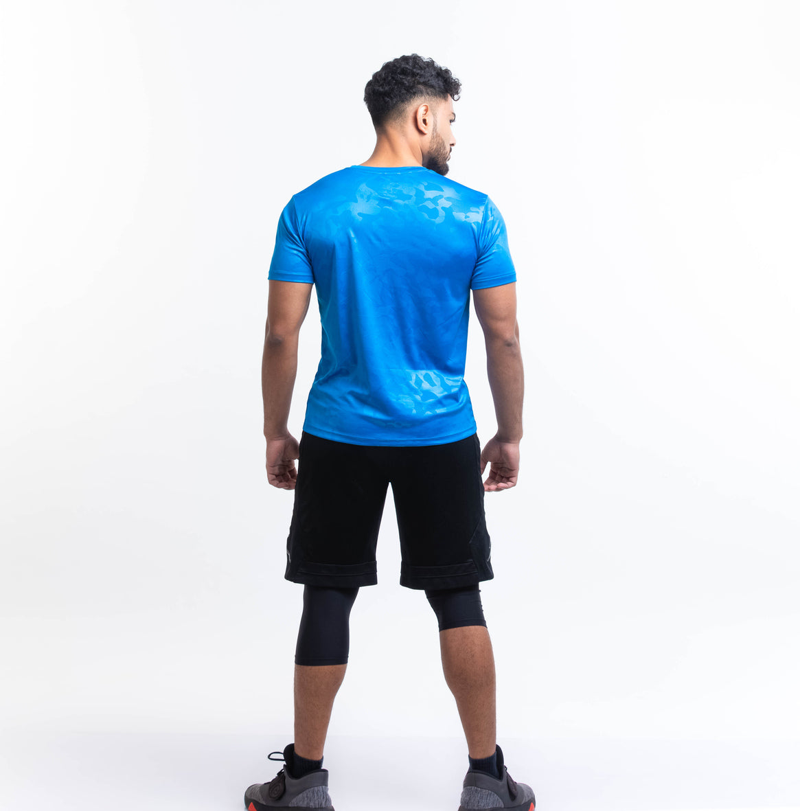 Men's Camou Polyester Tee - Blue/Grey (Pack of Two)