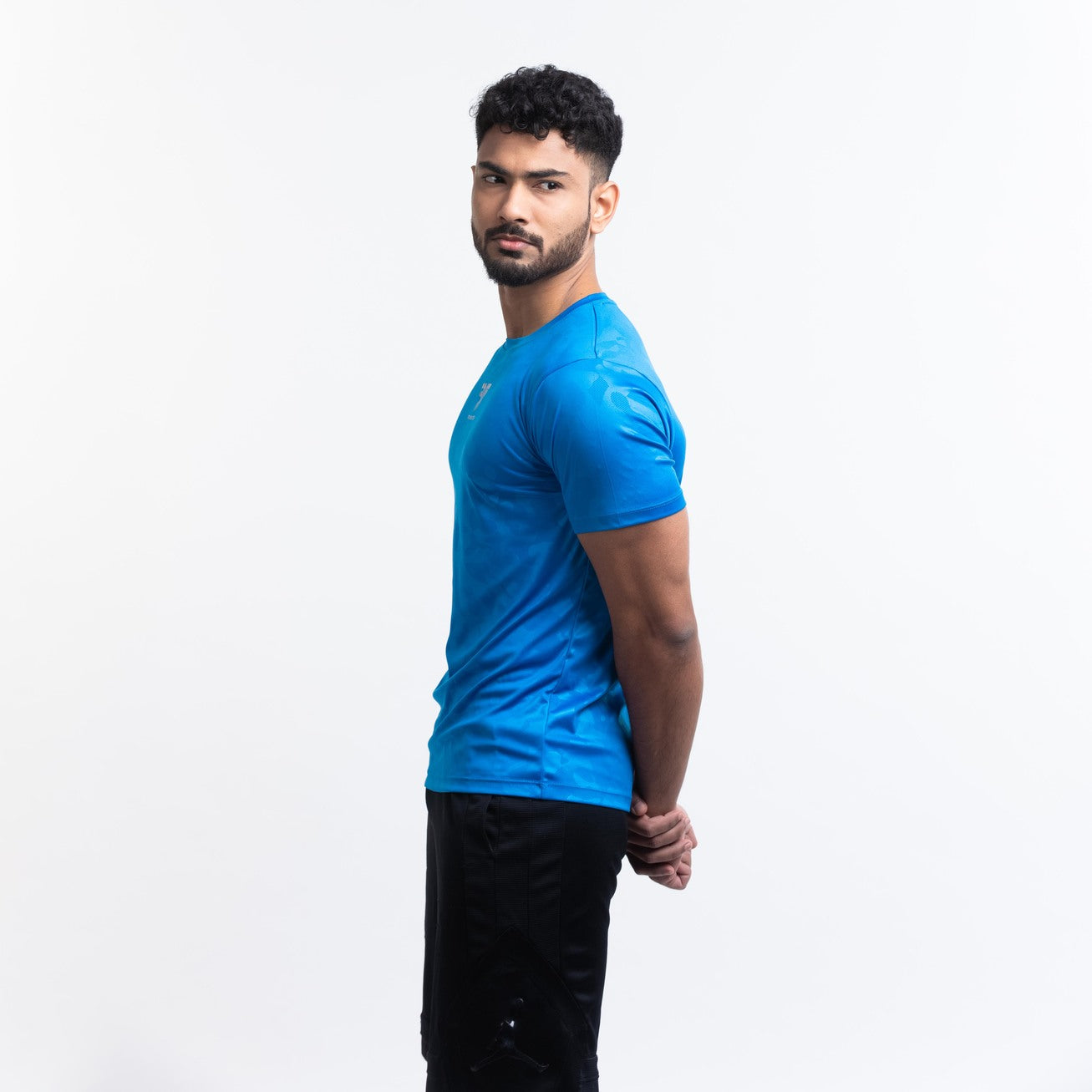 Men's Camou Polyester Tee - Blue/Black (Pack of Two)