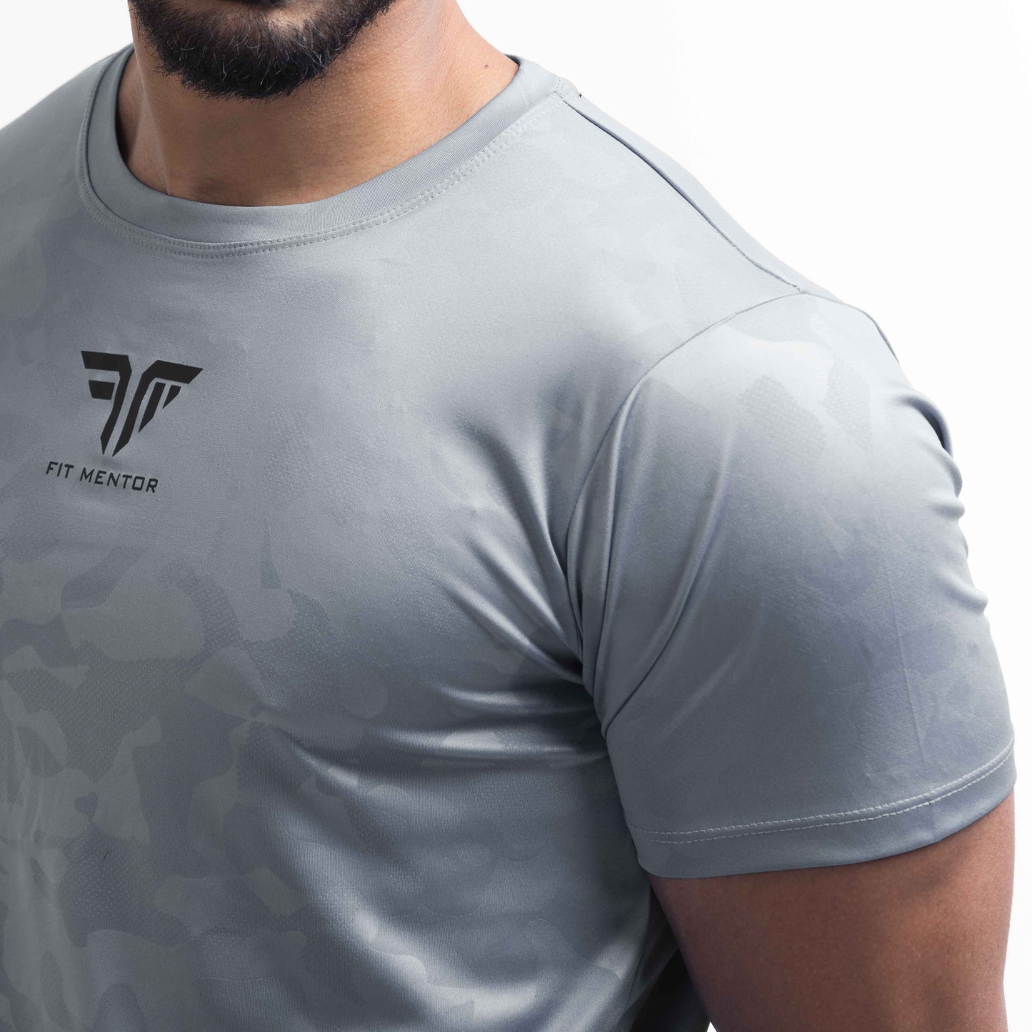 Men's Camou Polyester Tee - Black/Grey (Pack of Two)