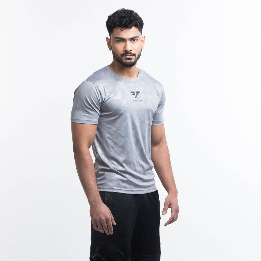 Men's Camou Polyester Tee - Blue/Grey (Pack of Two)