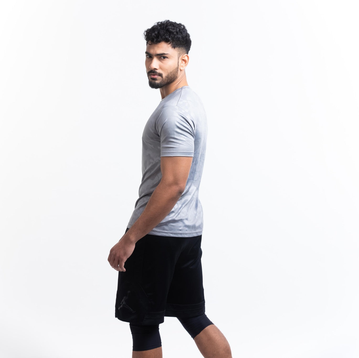 Men's Camou Polyester Tee - Blue/Grey (Pack of Two)