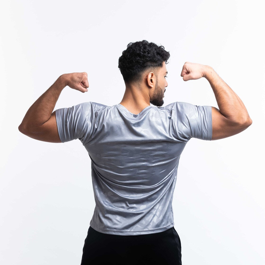 Men's Camou Polyester Tee - Blue/Grey (Pack of Two)