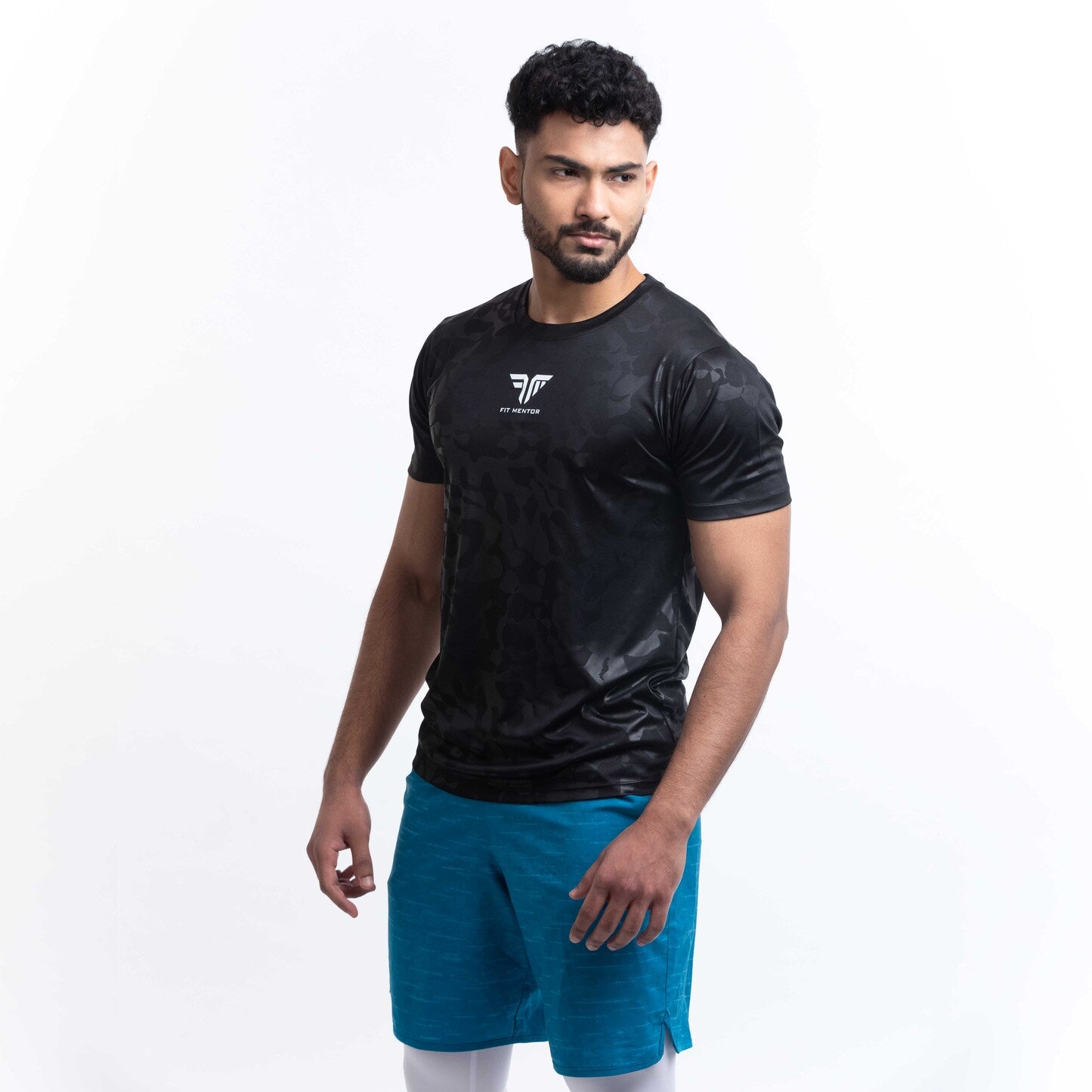 Men's Camou Polyester Tee - Blue/Black (Pack of Two)