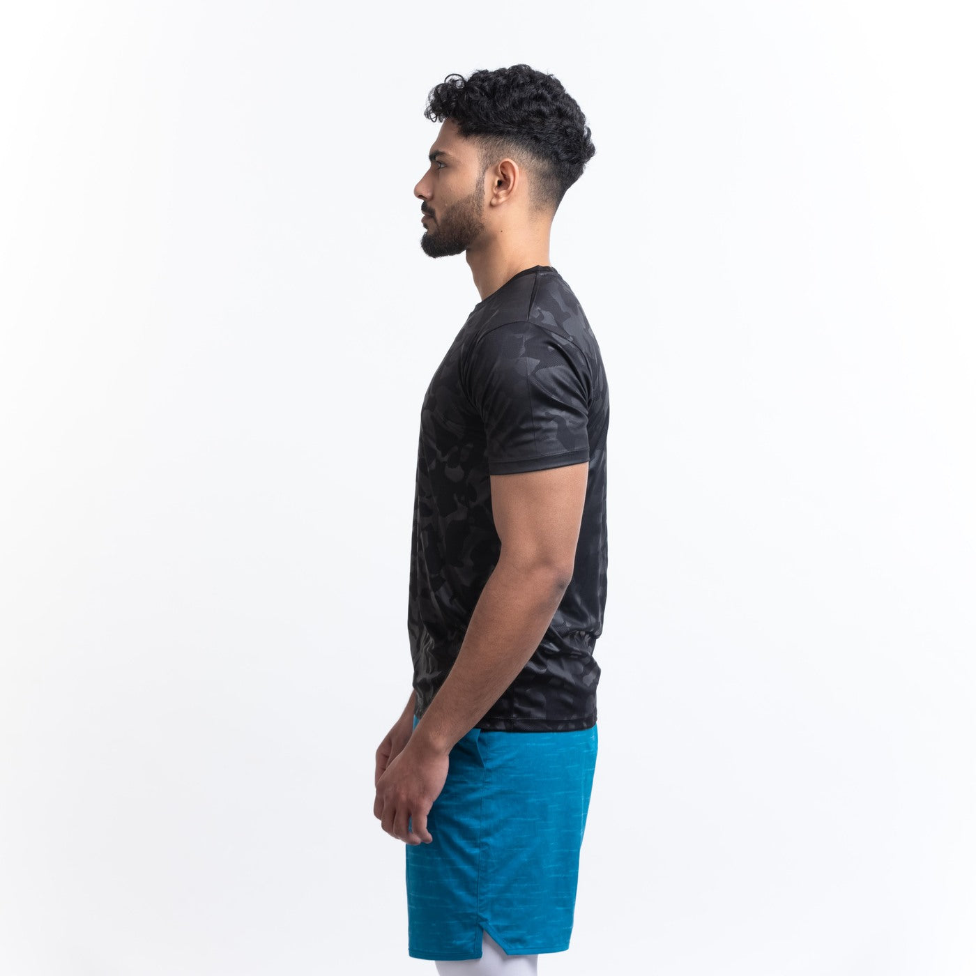 Men's Camou Polyester Tee - Blue/Black (Pack of Two)