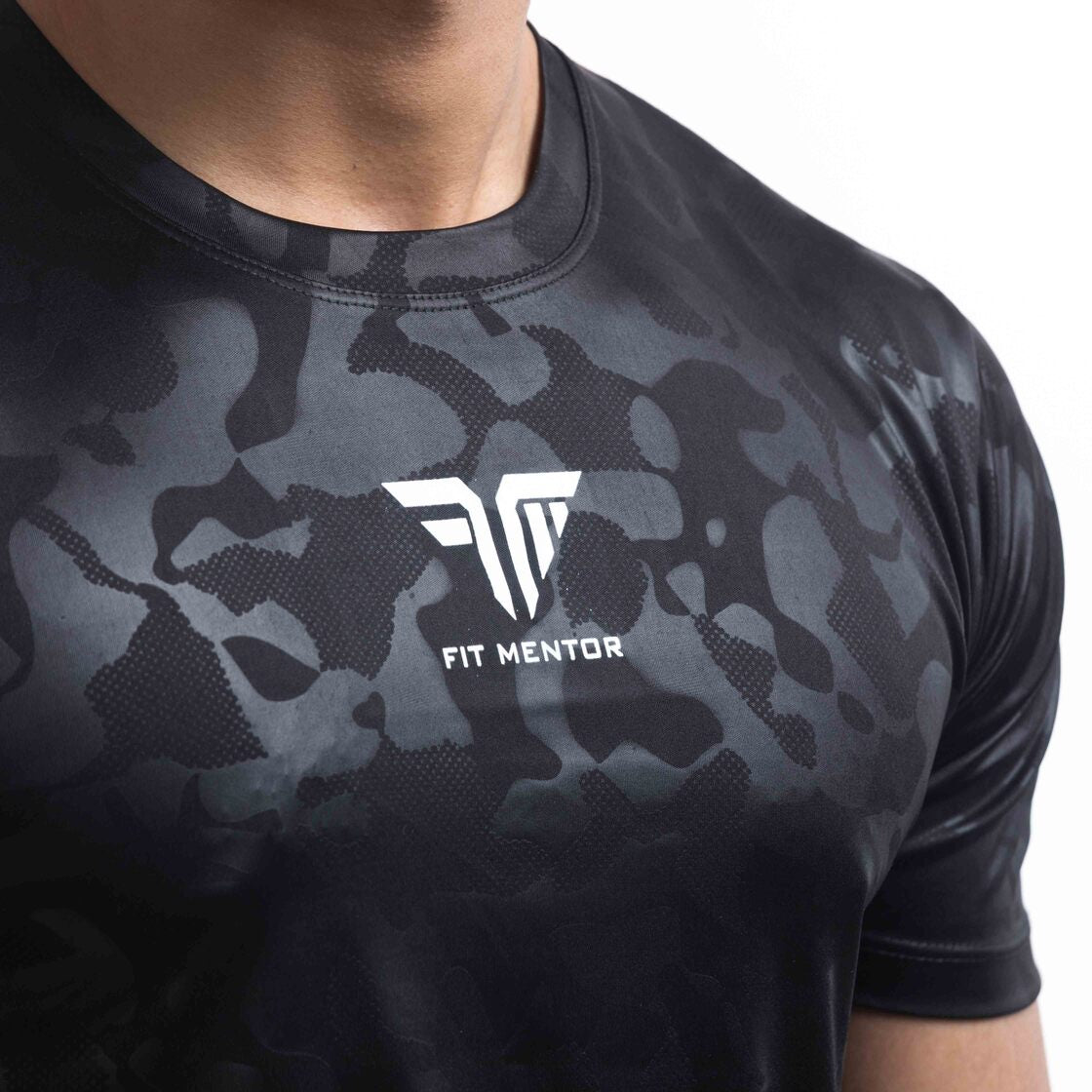 Men's Camou Polyester Tee - Black/Grey (Pack of Two)