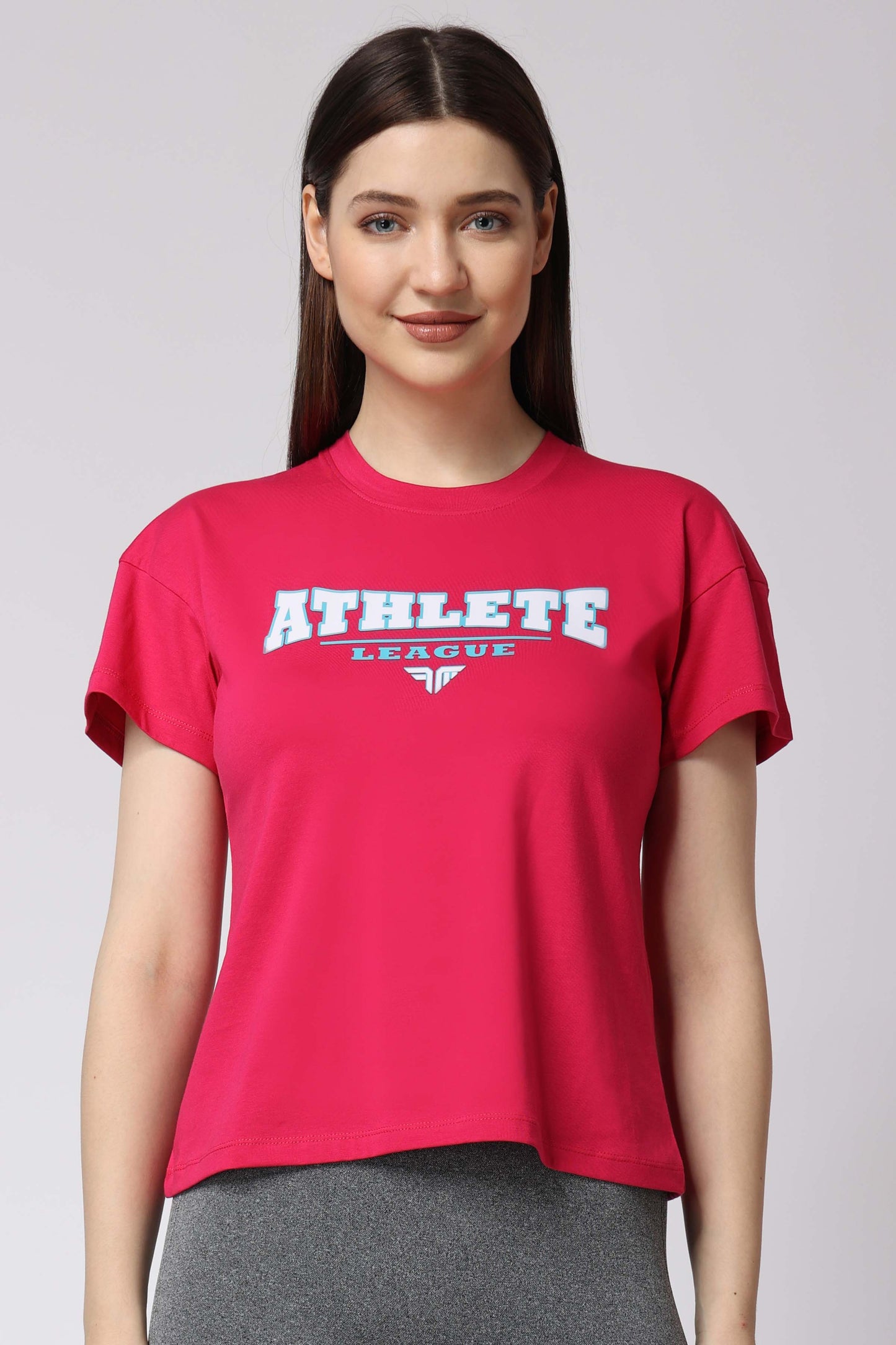 Women's Cotton Lycra Tee - Pink