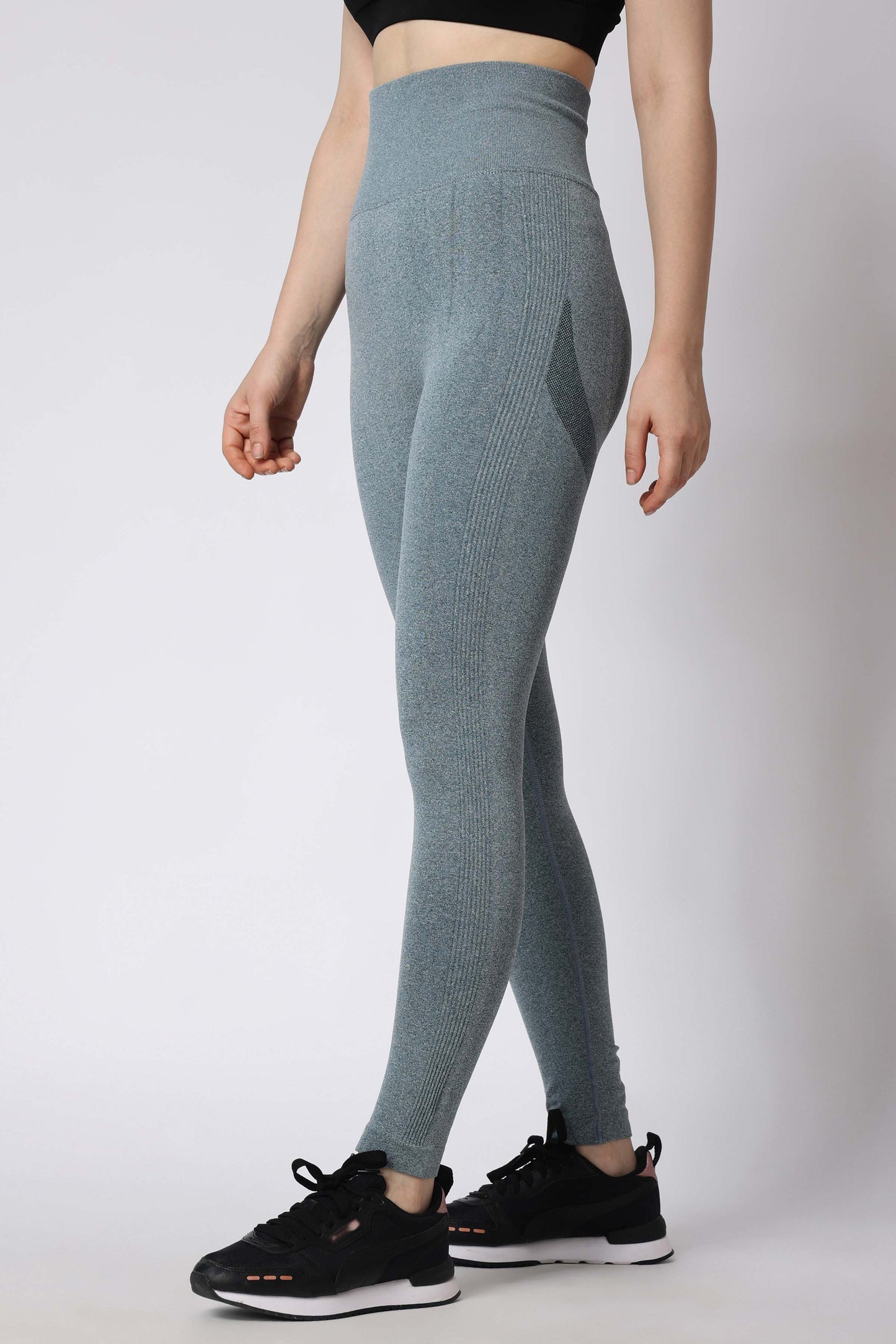 Women's Muse Seamless Leggings - Grey Blue