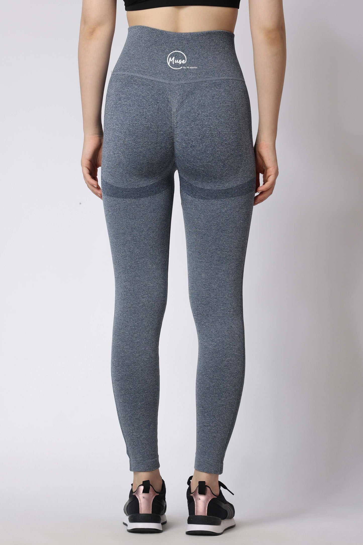 Women's Muse High Waisted Leggings - Blue/Grey