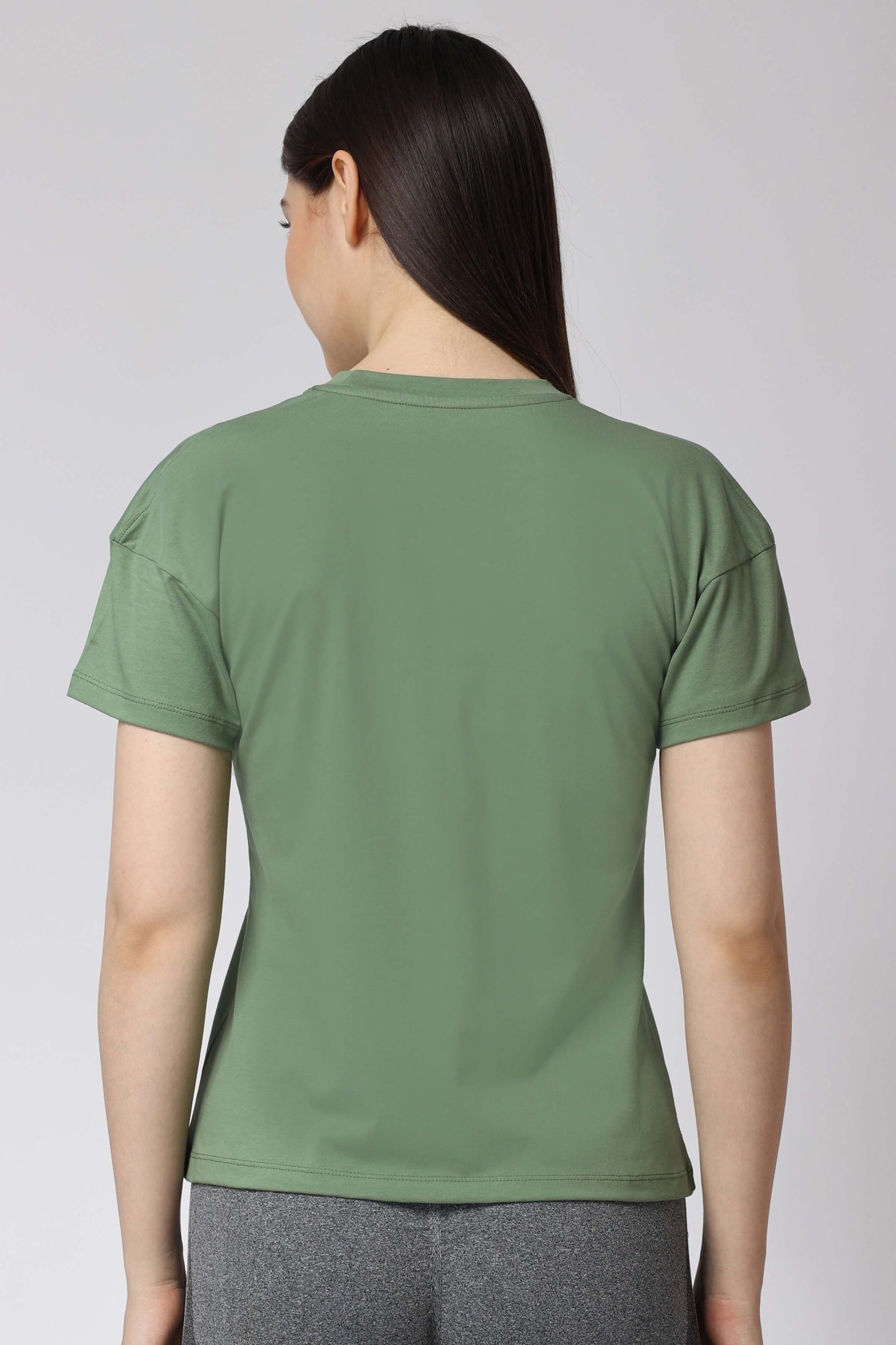 Women's Cotton Lycra Tee - Olive