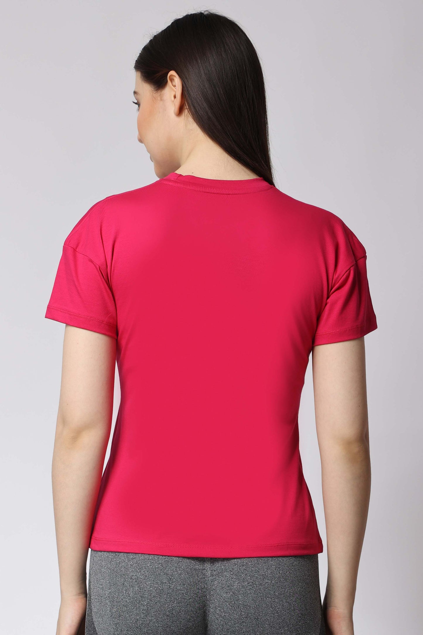 Women's Cotton Lycra Tee - Pink