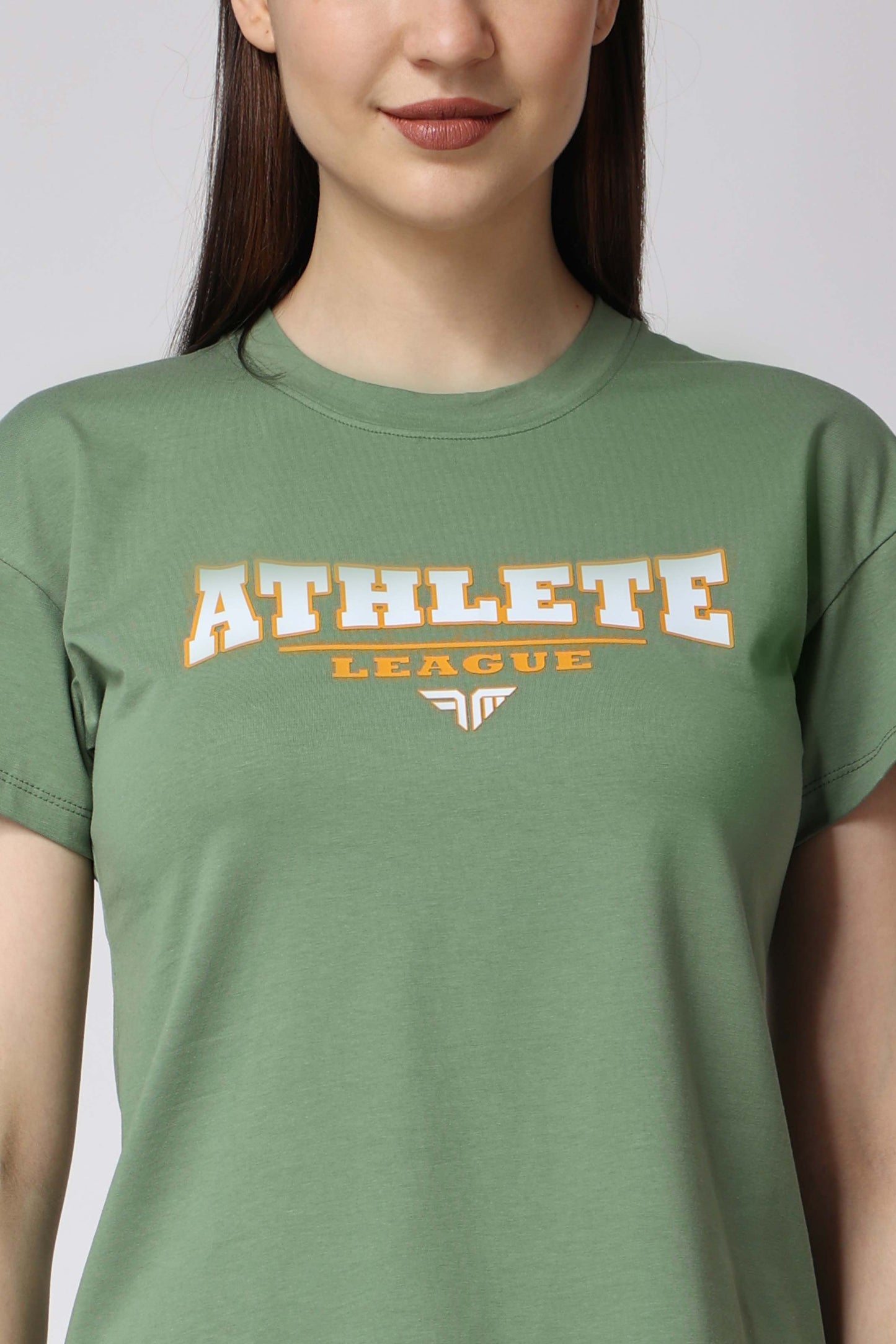 Women's Cotton Lycra Tee - Olive