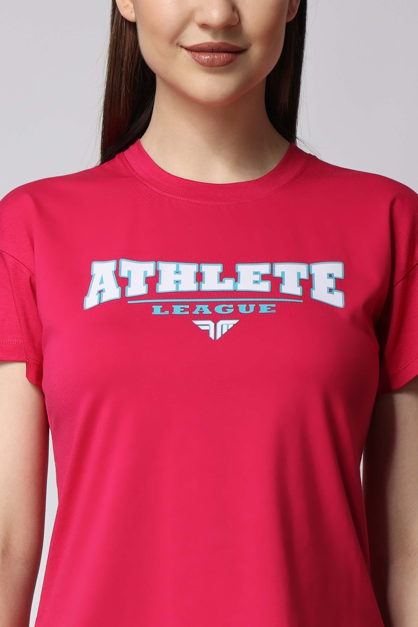 Women's Cotton Lycra Tee - Pink