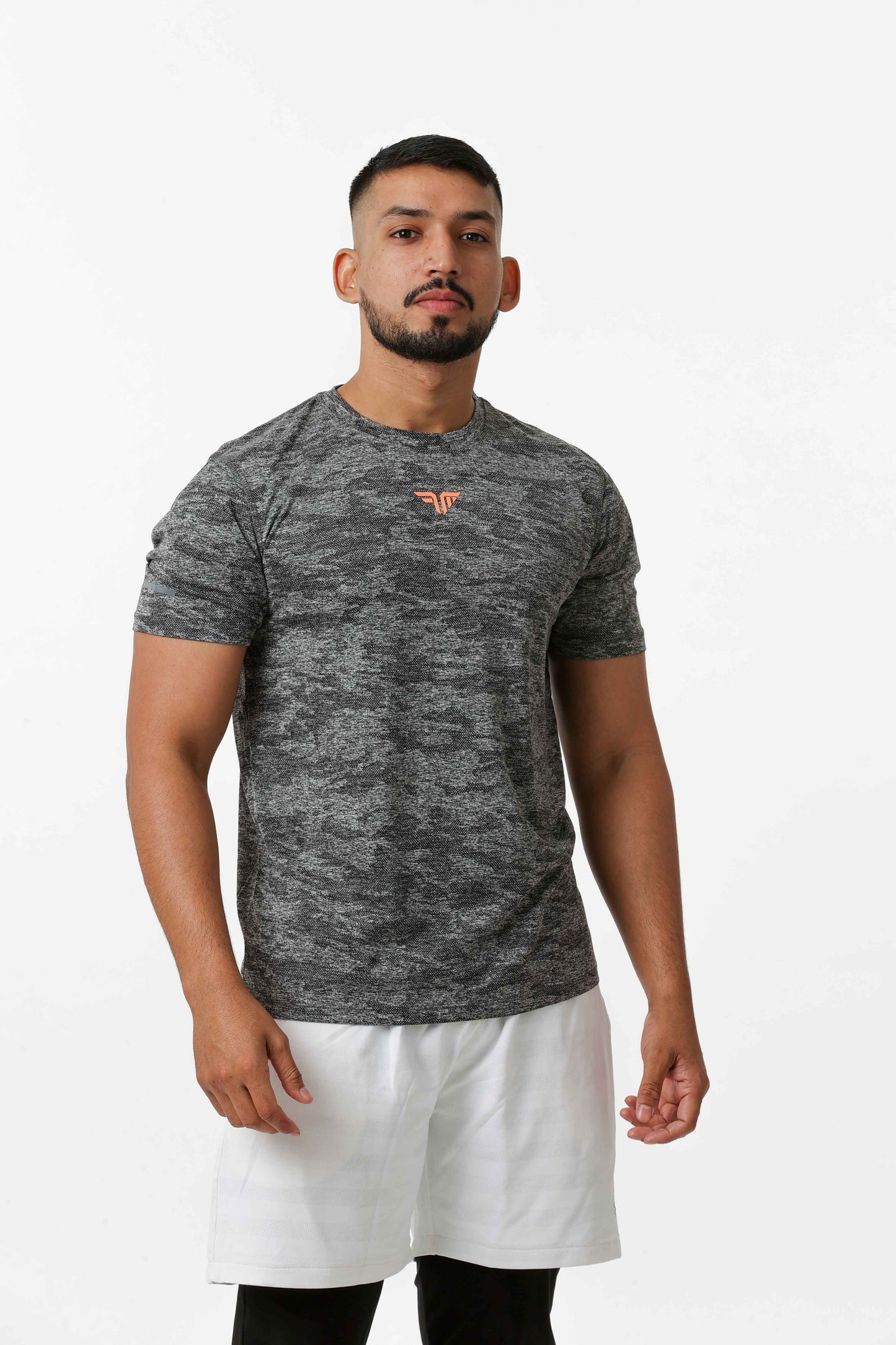Men's Jacqaurd Workout/Training Tee - Dark Grey