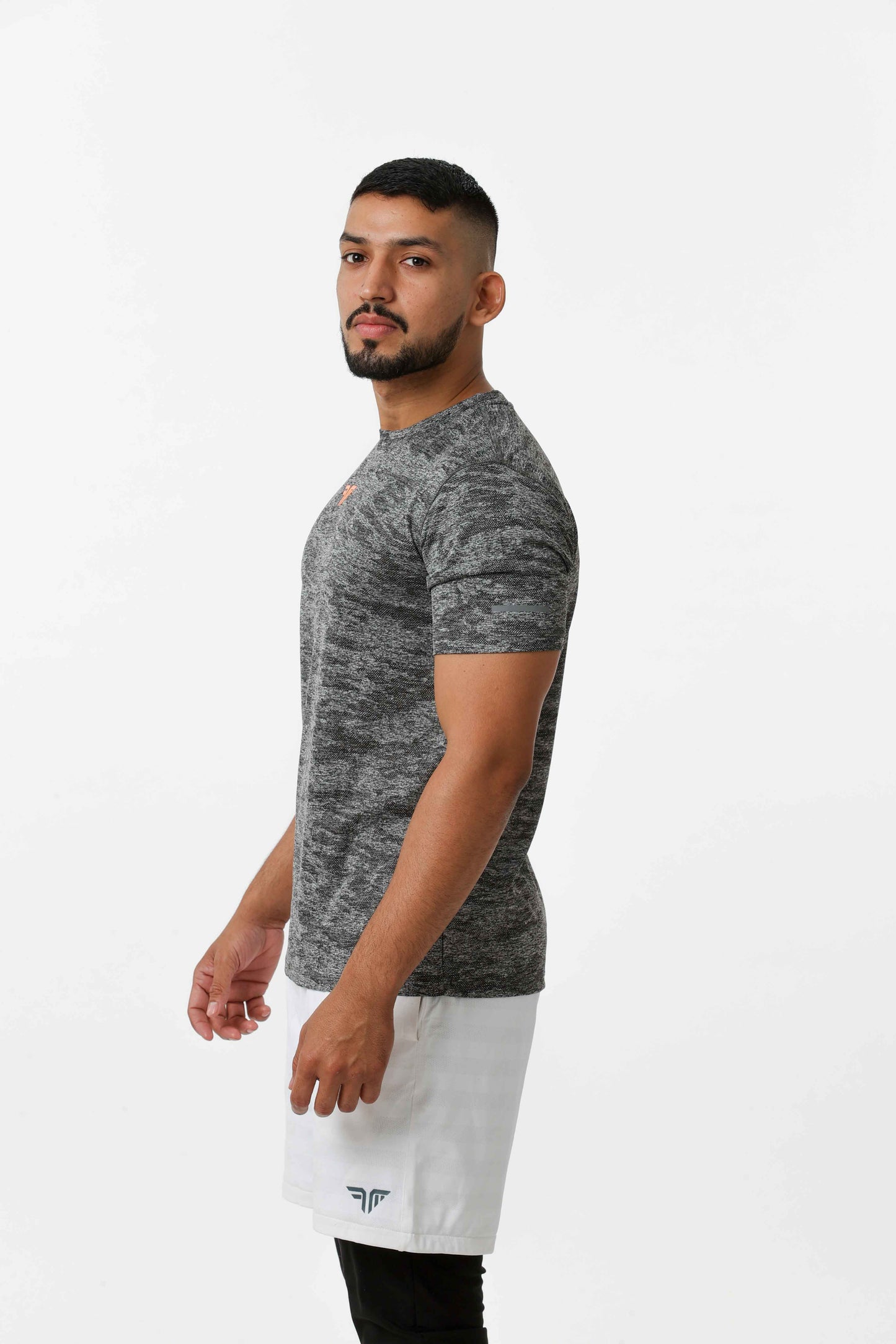 Men's Jacqaurd Workout/Training Tee - Dark Grey