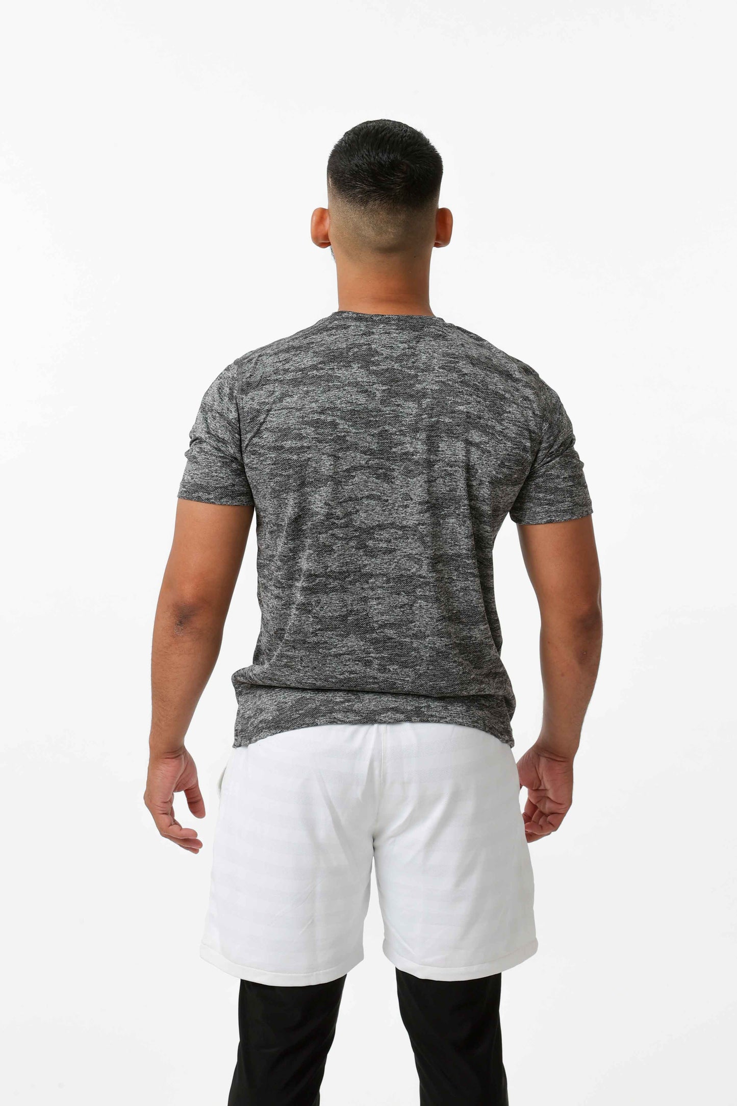 Men's Jacqaurd Workout/Training Tee - Dark Grey