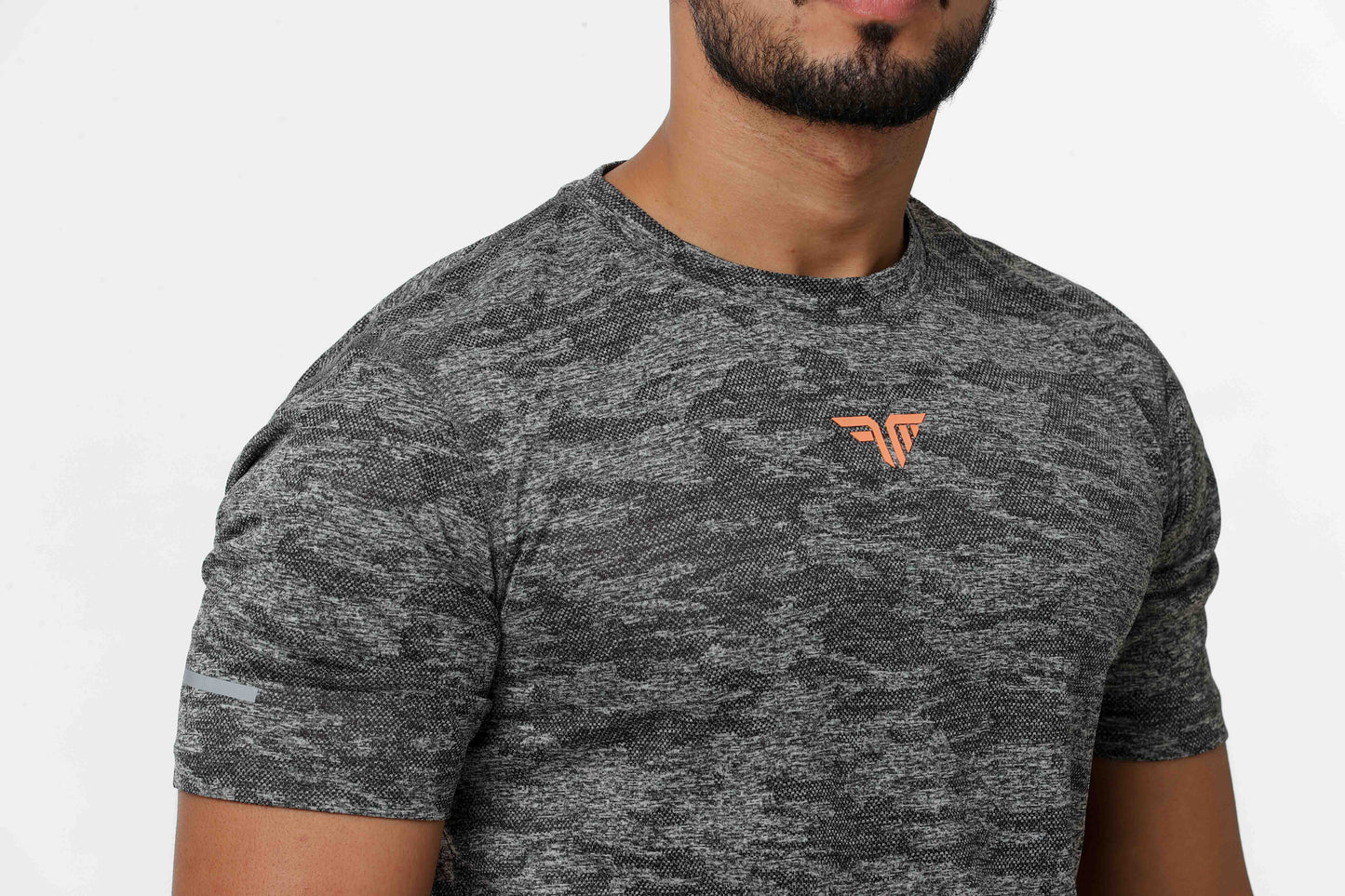Men's Jacqaurd Workout/Training Tee - Dark Grey