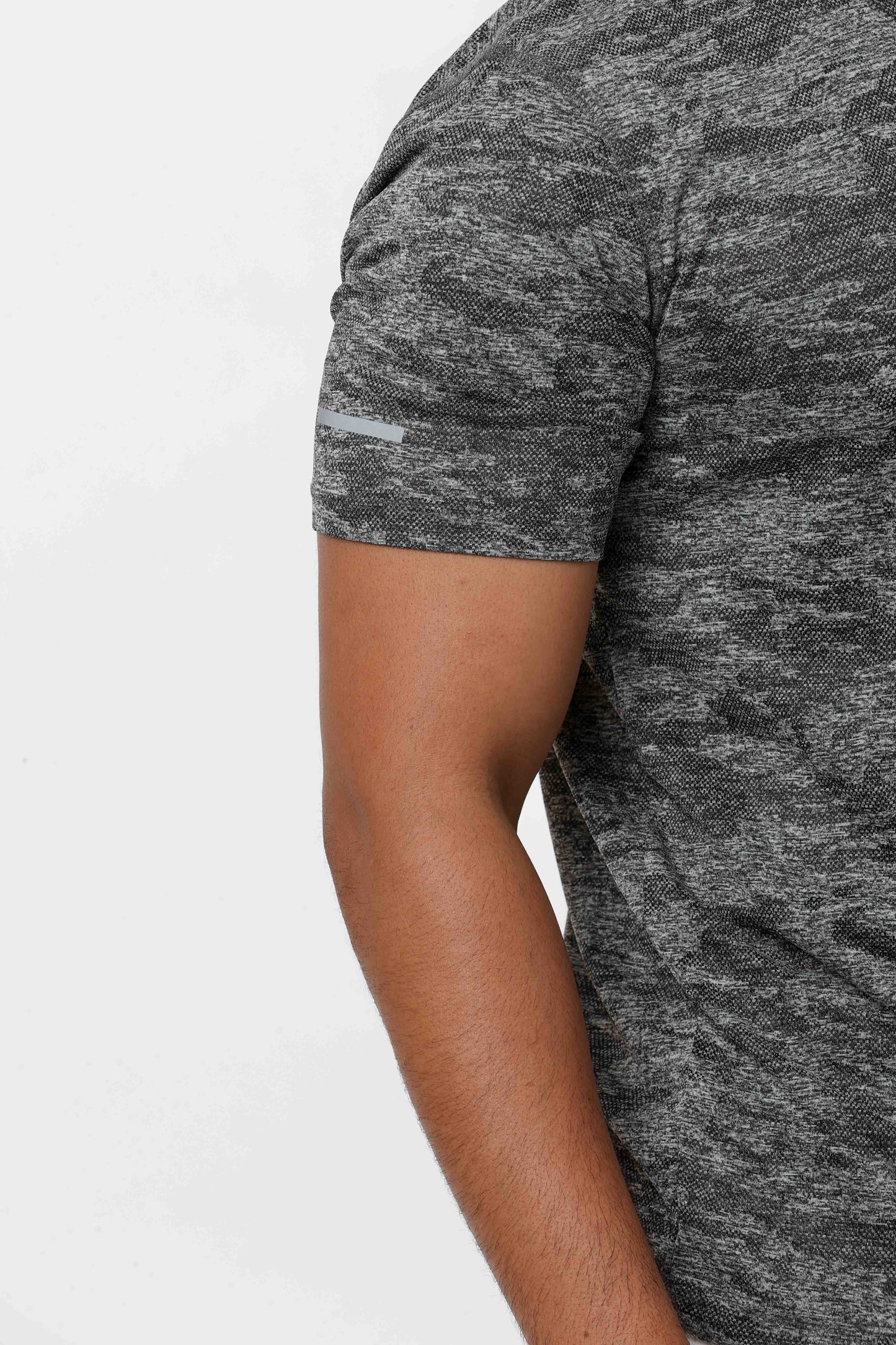 Men's Jacqaurd Workout/Training Tee - Dark Grey