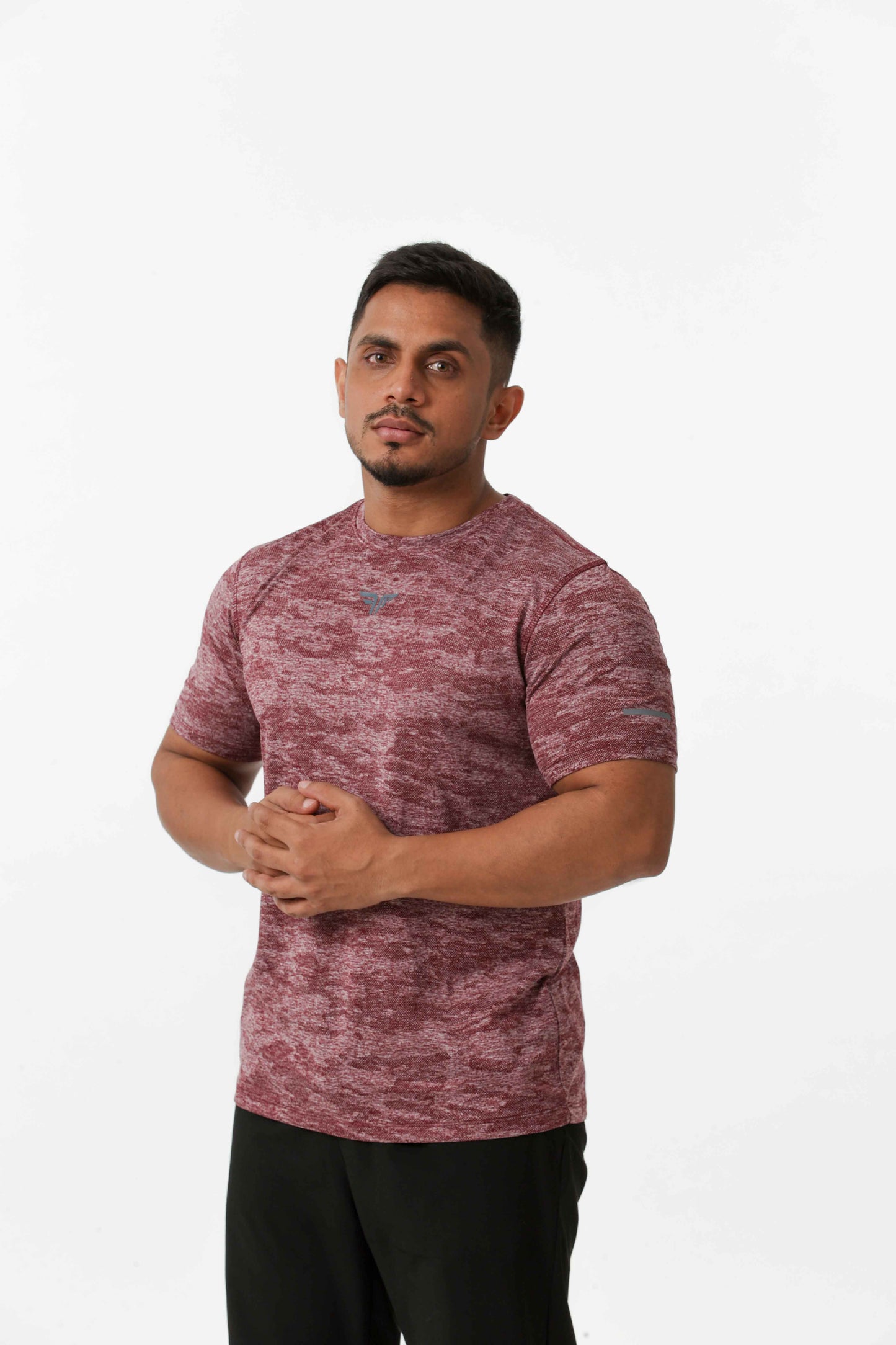 Men's Jacqaurd Workout/Training Tee - Red