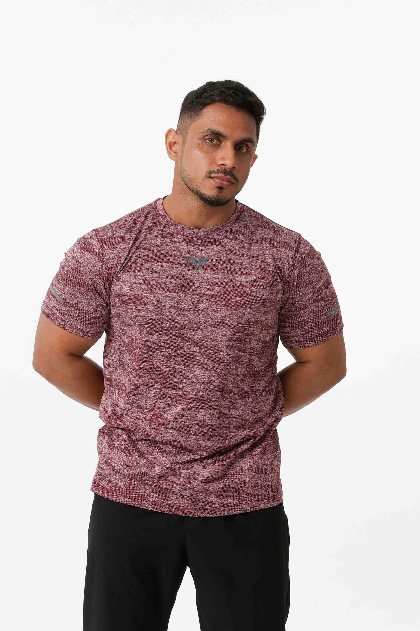 Men's Jacqaurd Workout/Training Tee - Red