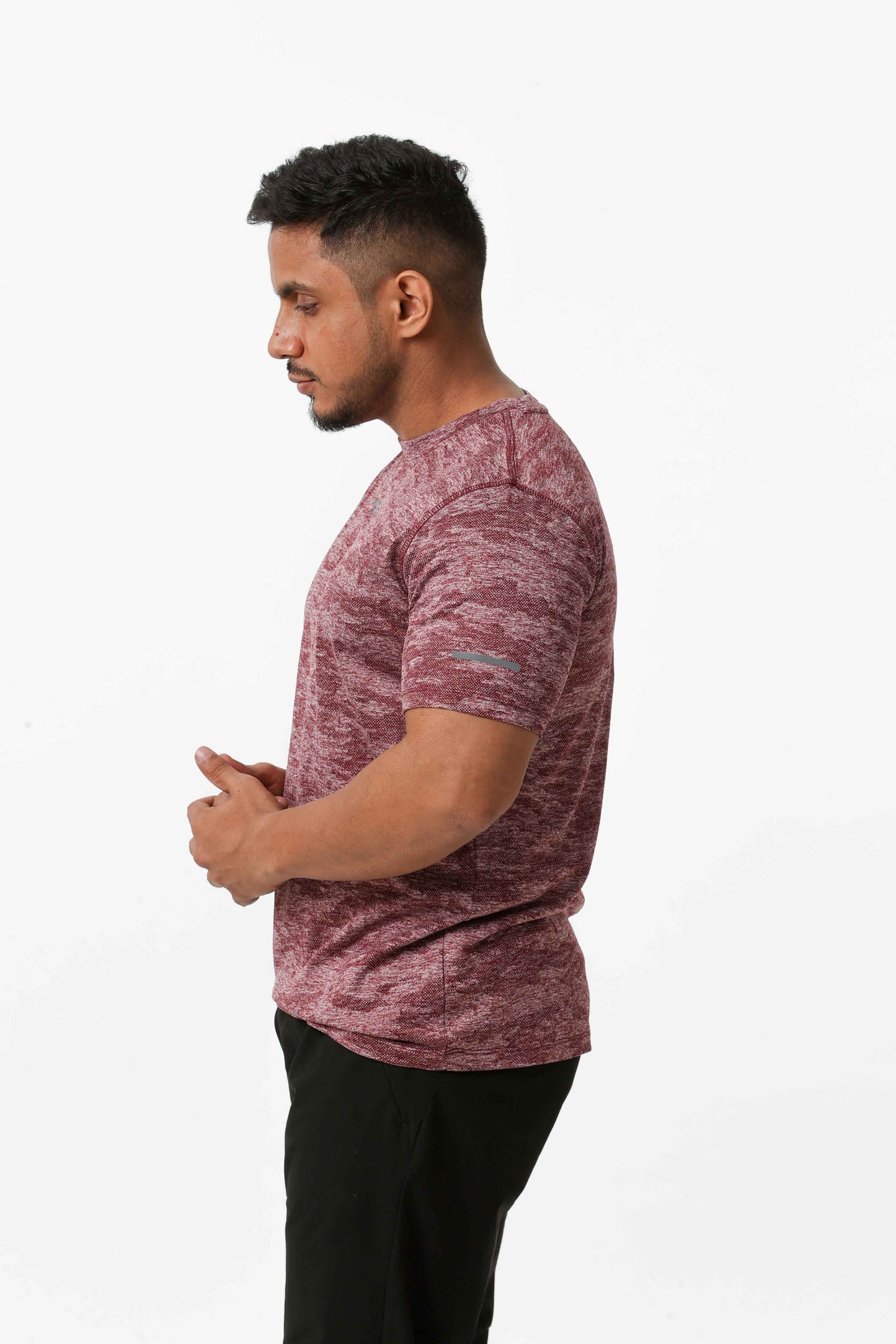 Men's Jacqaurd Workout/Training Tee - Red
