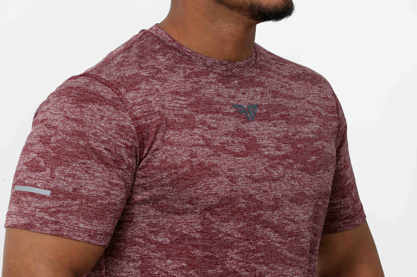Men's Jacqaurd Workout/Training Tee - Red