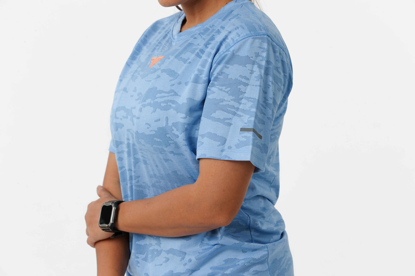 Women's Jacqaurd Workout/Training Tee - Sky Blue