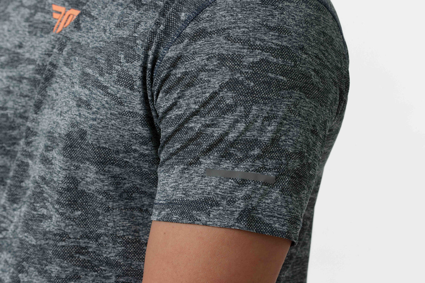 Men's Jacqaurd Workout/Training Tee - Grey Blue