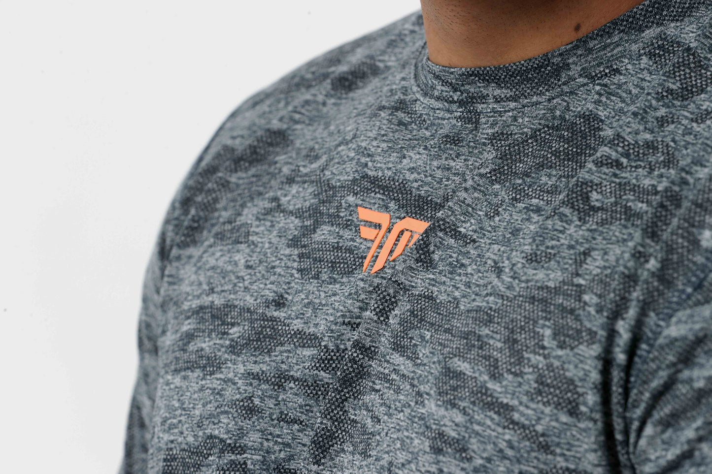 Men's Jacqaurd Workout/Training Tee - Grey Blue