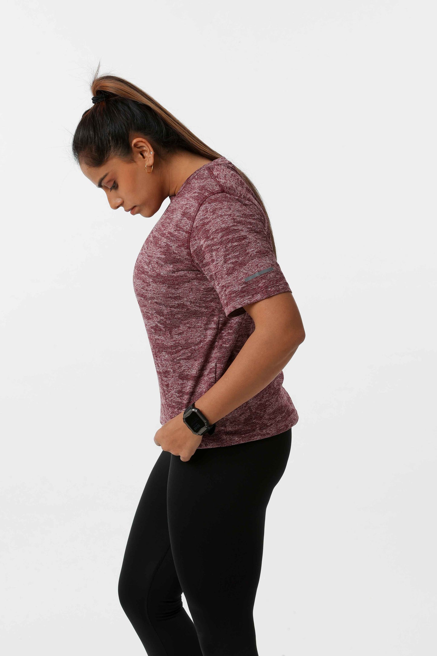 Women's Jacqaurd Workout/Training Tee - Red