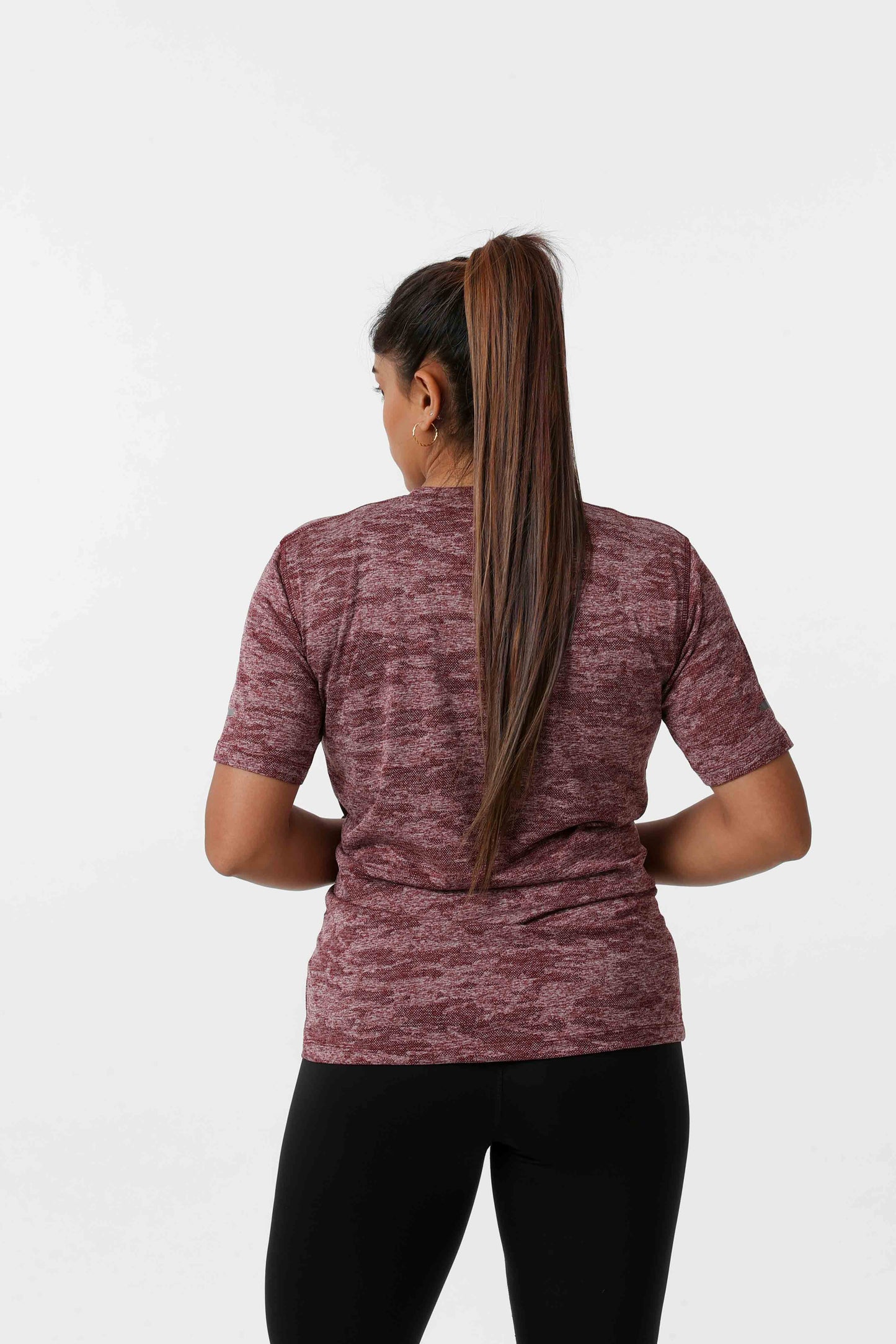 Women's Jacqaurd Workout/Training Tee - Red
