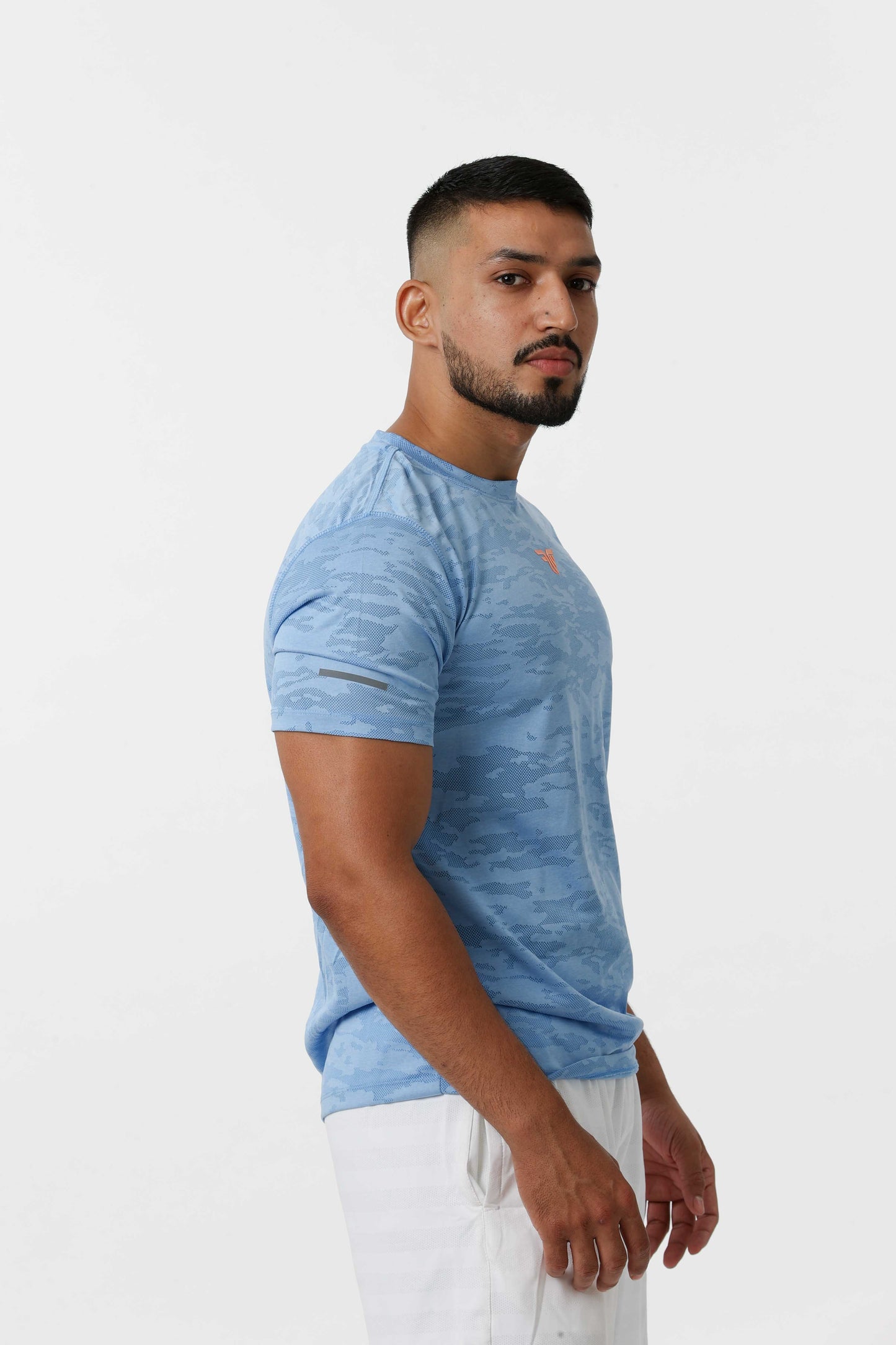 Men's Jacqaurd Workout/Training Tee - Sky Blue