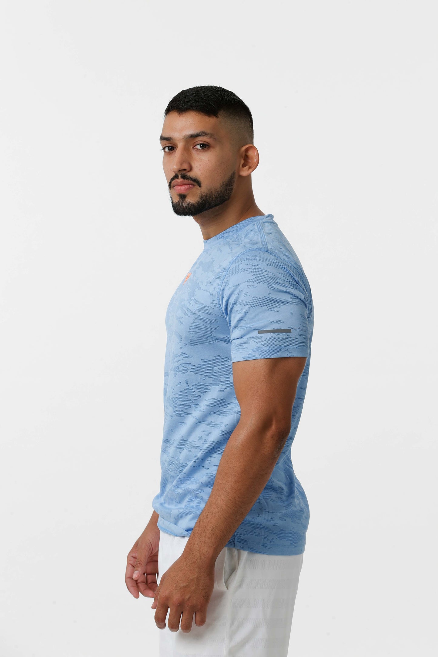 Men's Jacqaurd Workout/Training Tee - Sky Blue