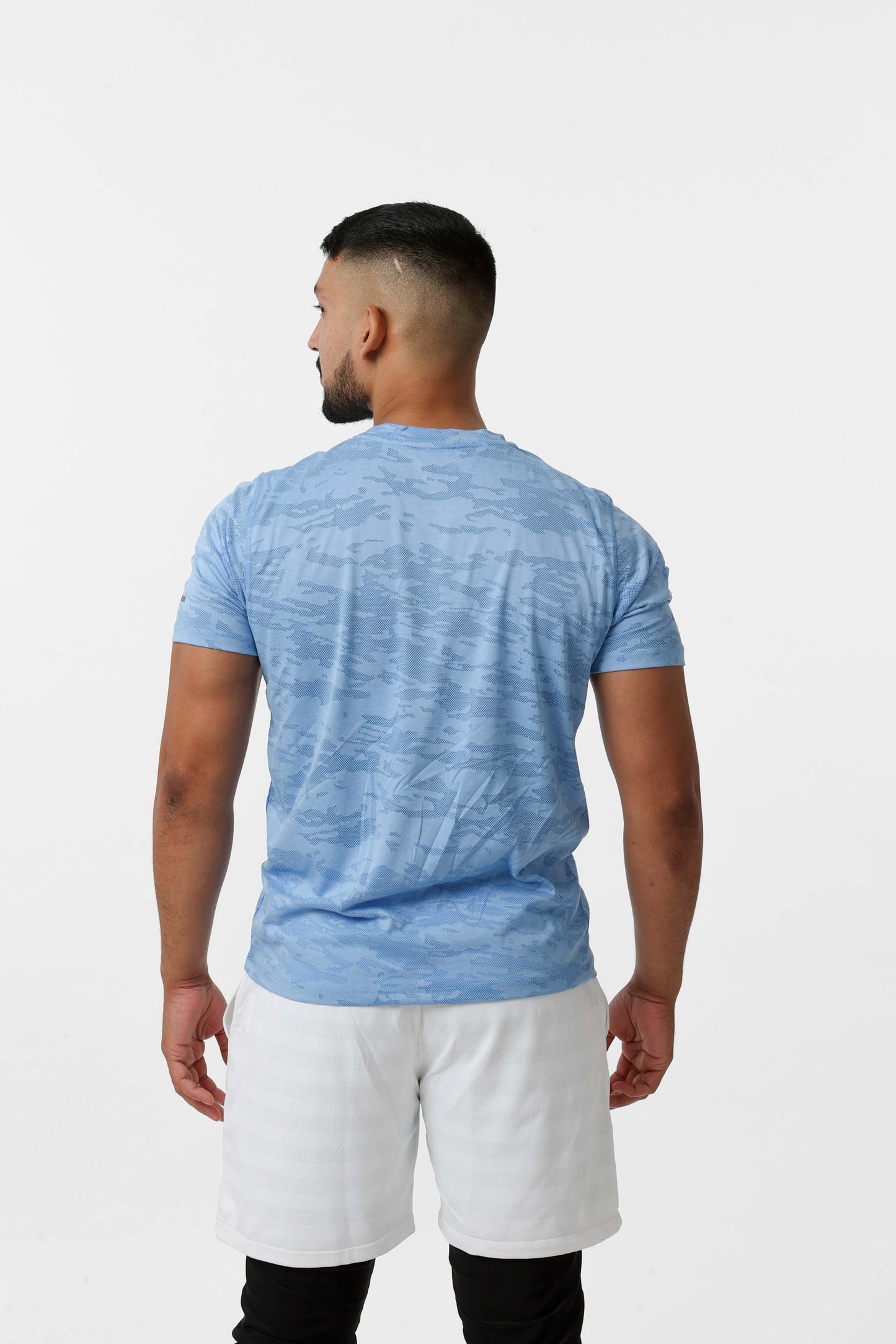 Men's Jacqaurd Workout/Training Tee - Sky Blue