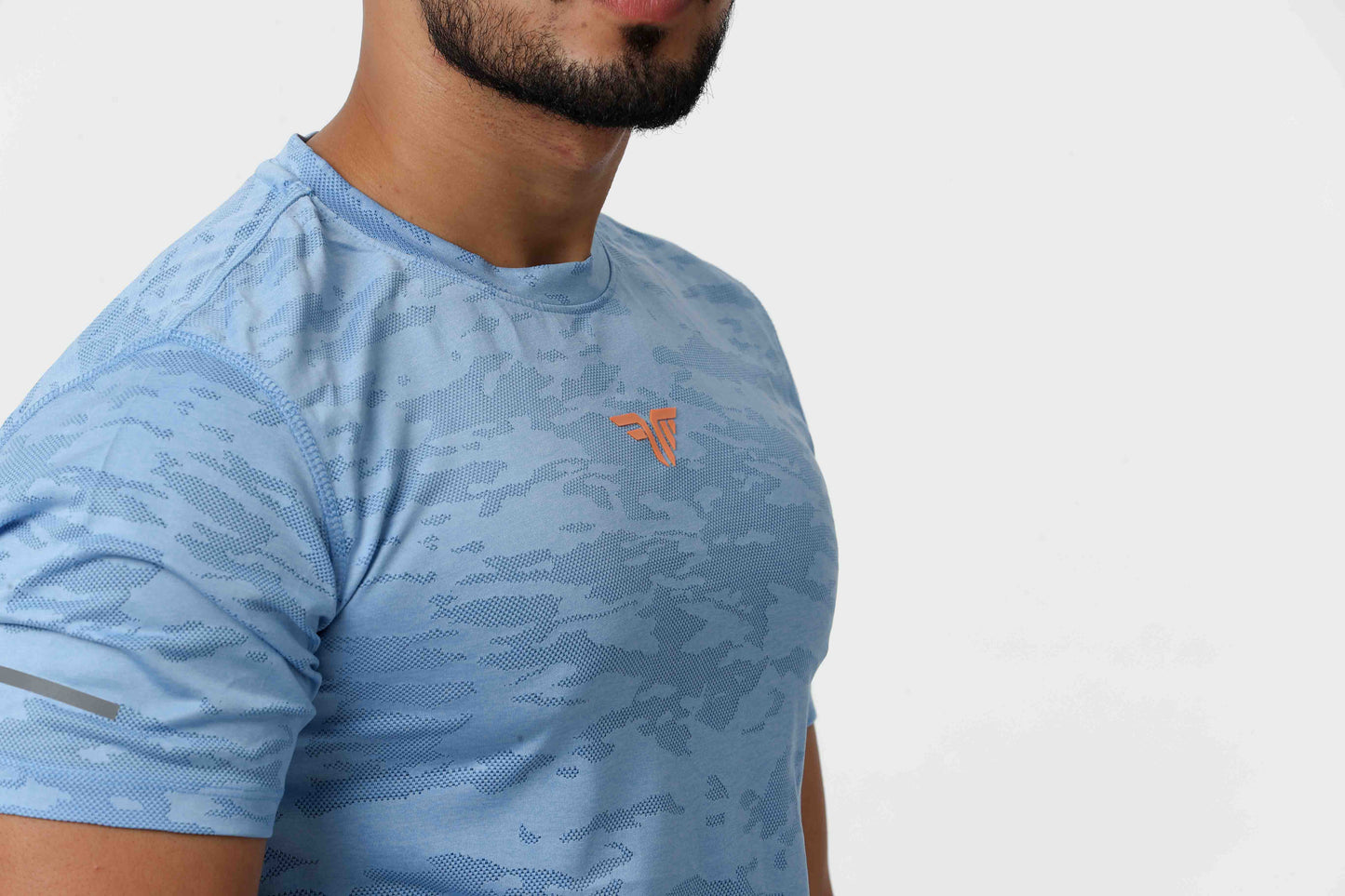 Men's Jacqaurd Workout/Training Tee - Sky Blue