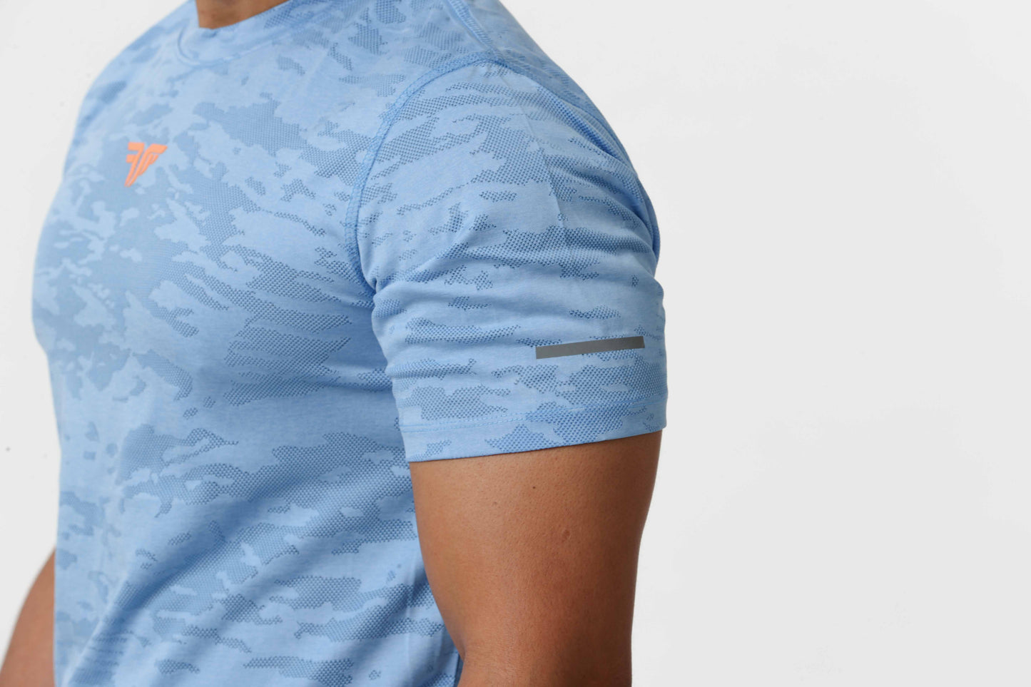 Men's Jacqaurd Workout/Training Tee - Sky Blue