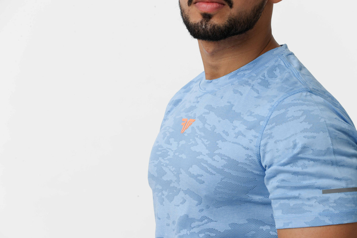Men's Jacqaurd Workout/Training Tee - Sky Blue