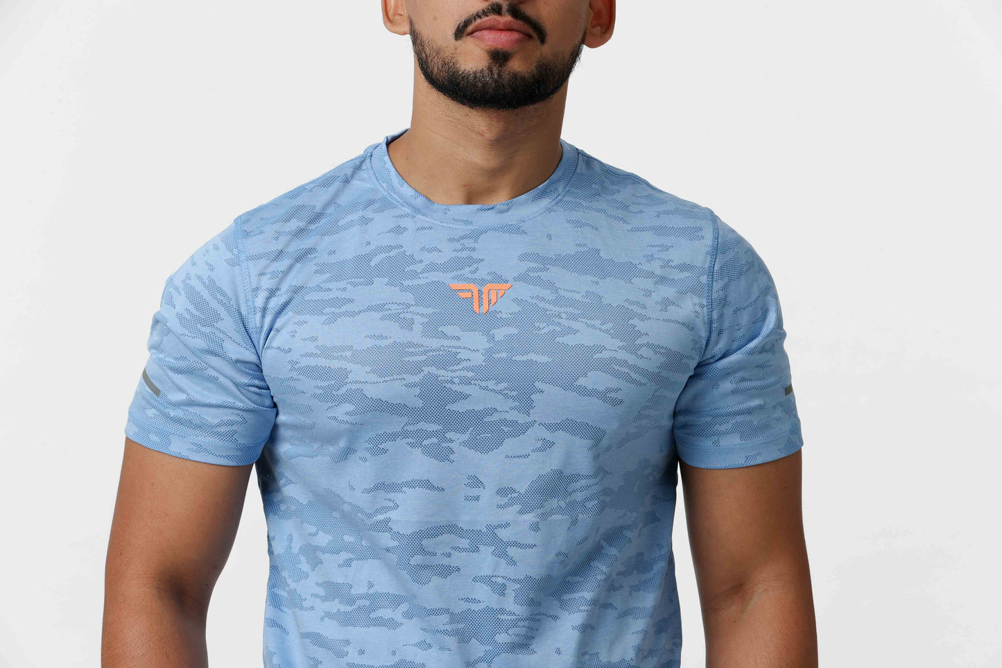 Men's Jacqaurd Workout/Training Tee - Sky Blue