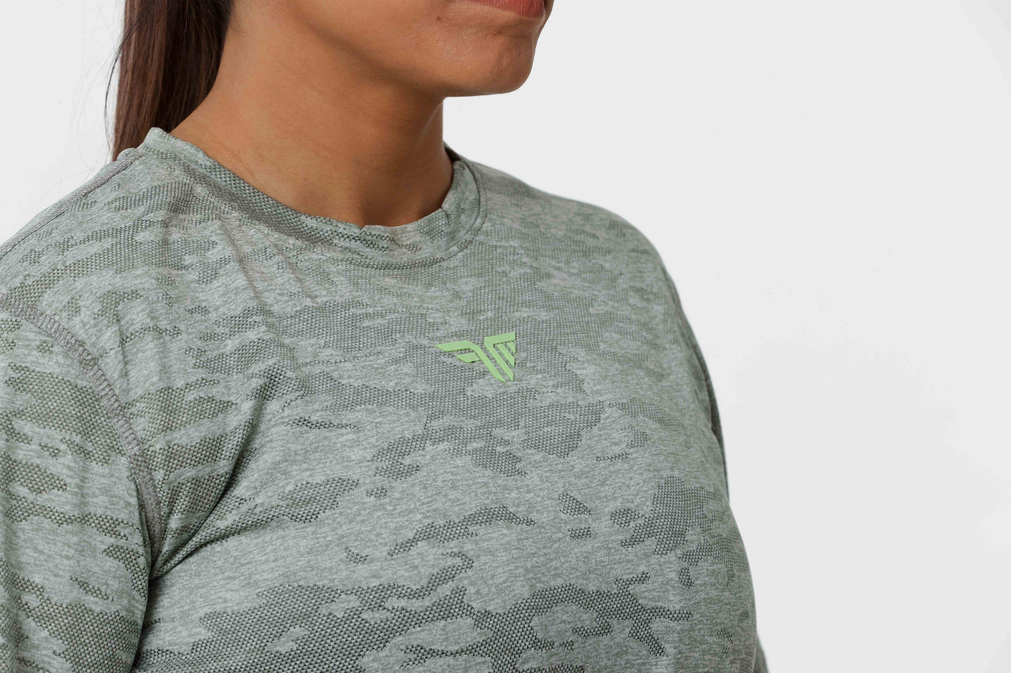 Women's Jacqaurd Workout/Training Tee - Grey