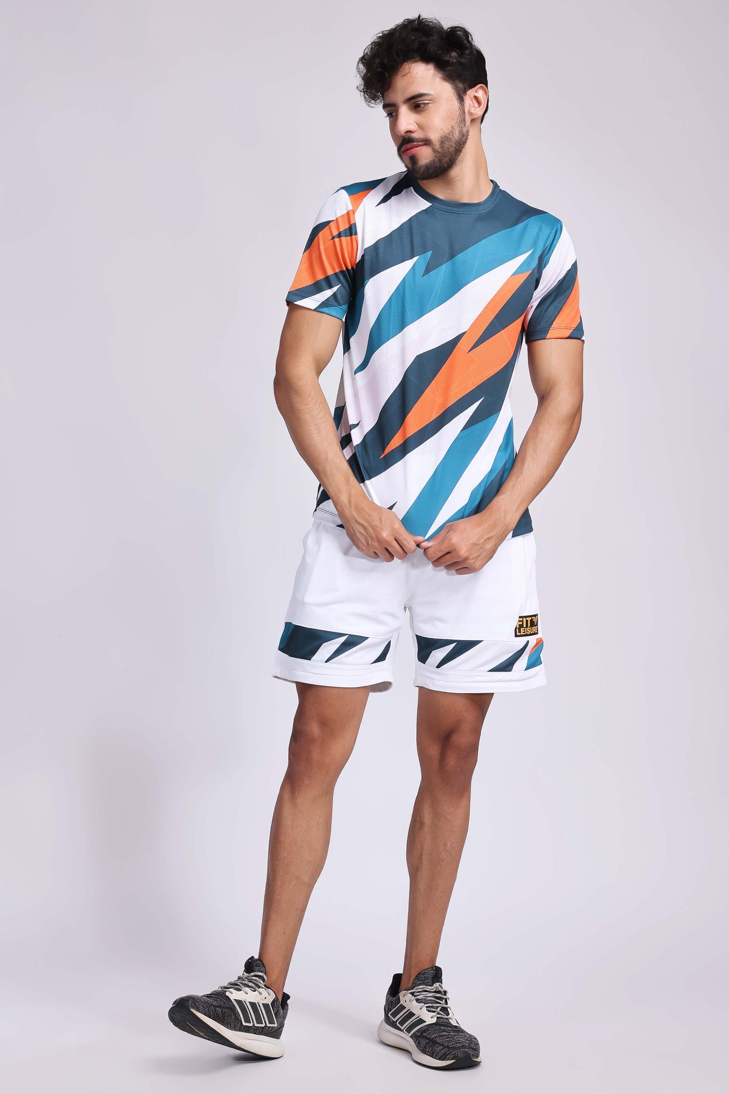 Men's Pyrite Tennis Coord Set - White/Orange