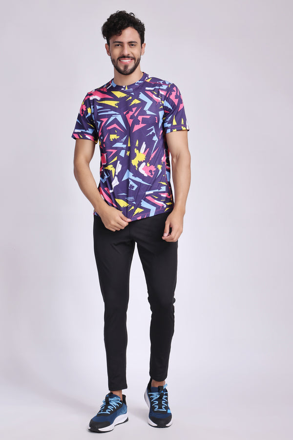 Men's Lapis Badminton Tee - Purple