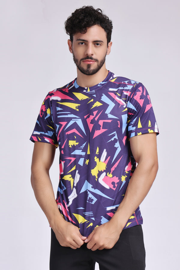 Men's Lapis Badminton Tee - Purple