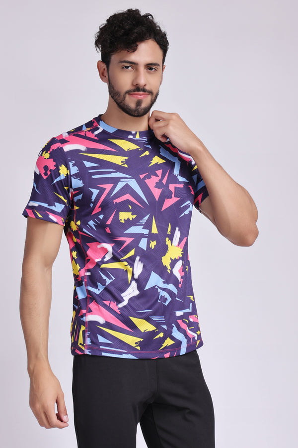 Men's Lapis Badminton Tee - Purple
