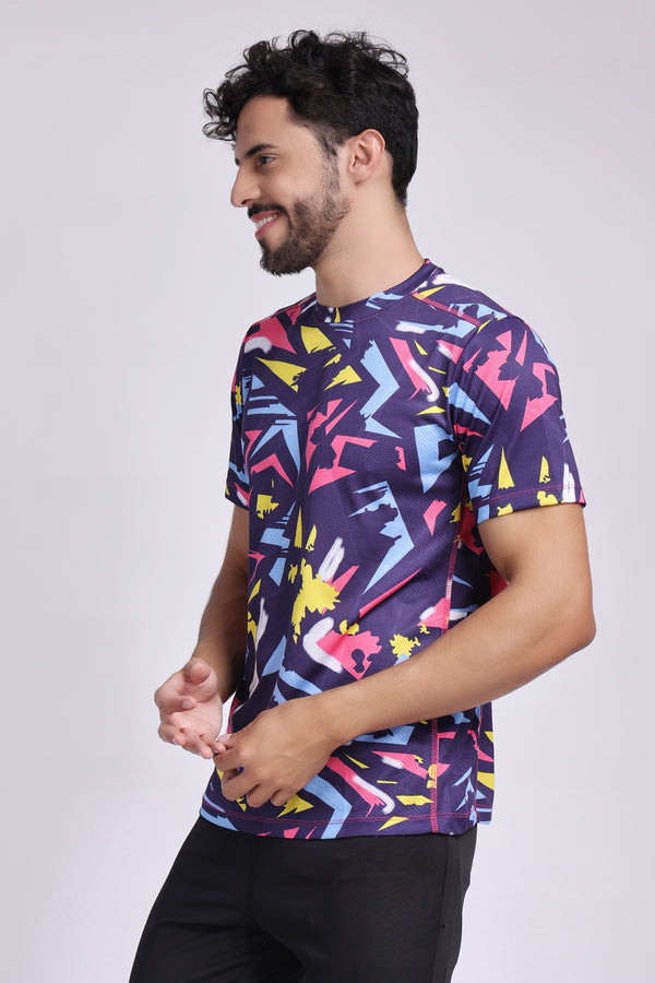 Men's Lapis Badminton Tee - Purple