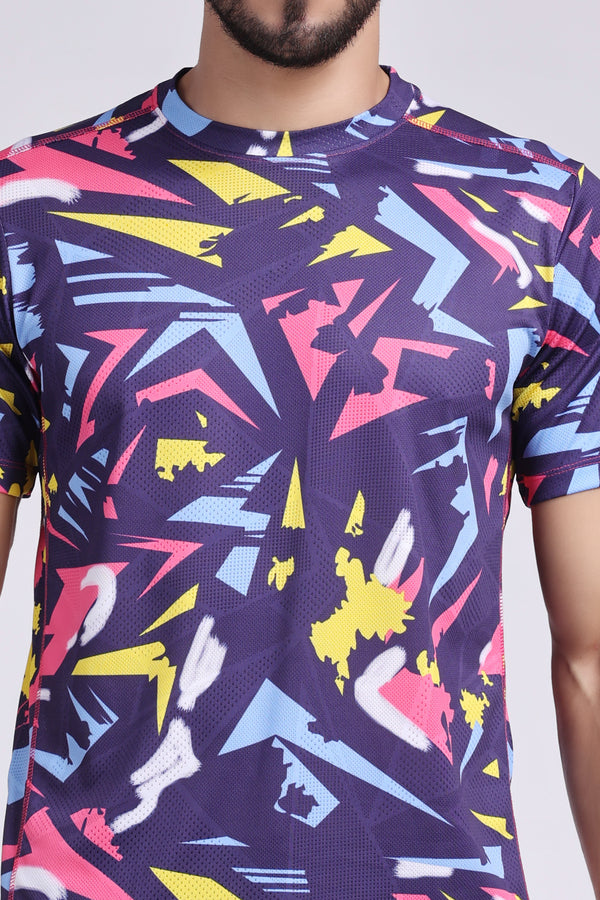 Men's Lapis Badminton Tee - Purple