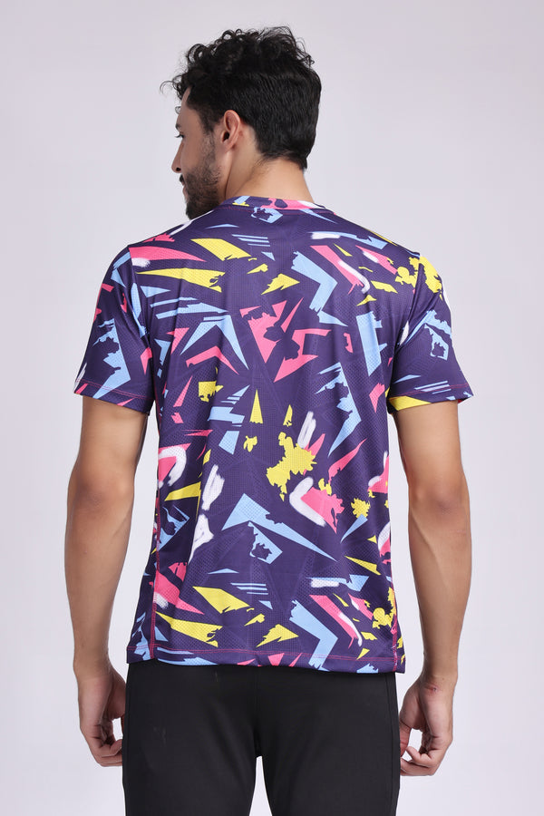 Men's Lapis Badminton Tee - Purple
