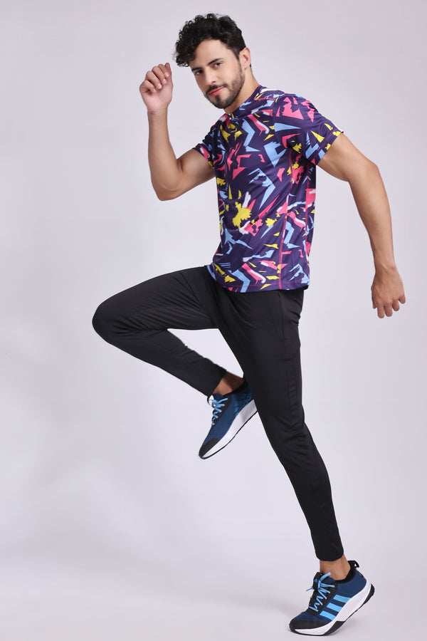 Men's Lapis Badminton Tee - Purple