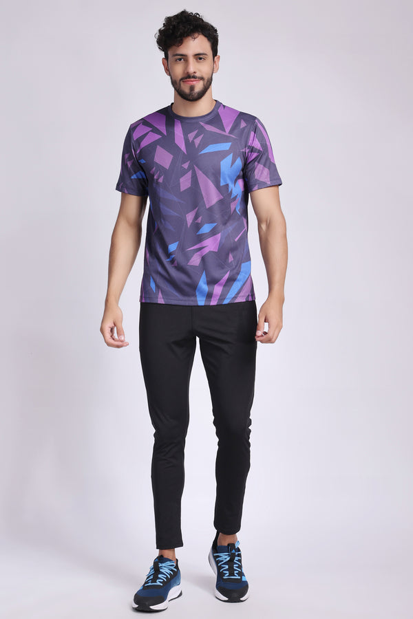 Men's Sapphire Badminton Tee - Dark Purple