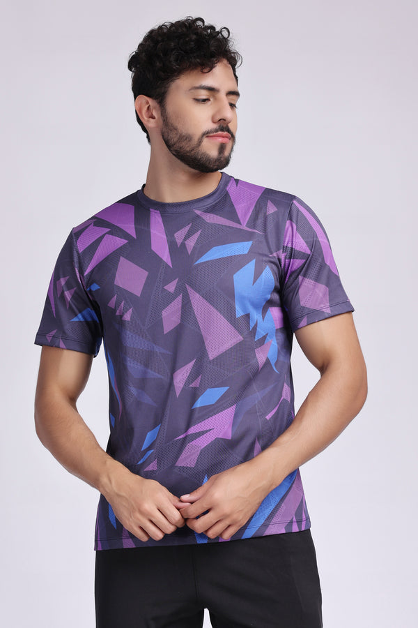 Men's Sapphire Badminton Tee - Dark Purple